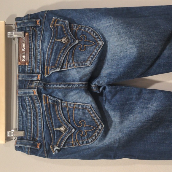 Rock Revival Women's Chrissie Boot Cut Jeans Size 30 Flap Button Pockets Faded - Picture 6 of 10